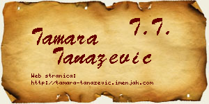 Tamara Tanazević vizit kartica